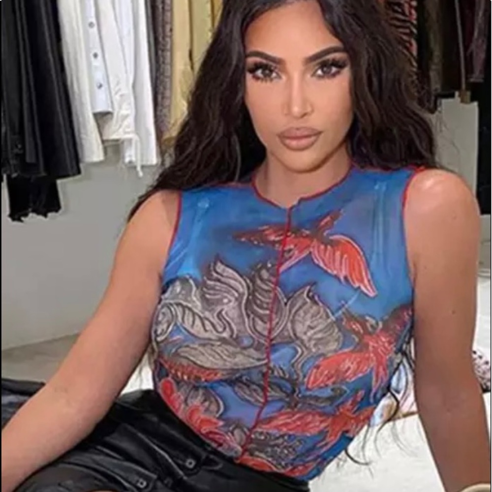 Kim blue sheer tank top. (never worn)